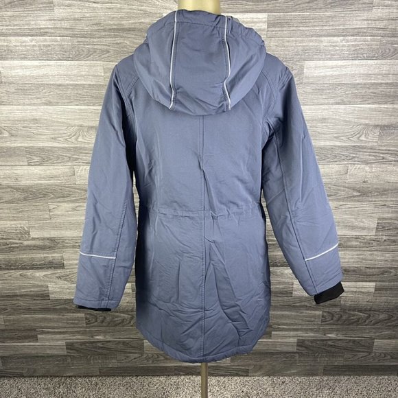 DULUTH TRADING CO. Snap & Zip Up Insulated Grey Hooded Parka Jacket Women's XS - Picture 12 of 12